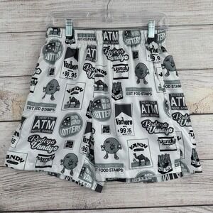 Vandy The Pink Bodega Shorts Mens Small White Black‎ All Over Graphic Print